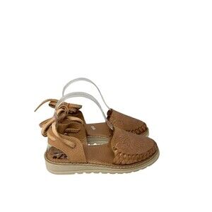 Los 2 Carnales Sandals Women's Size 5 Tooled Leather Sunflower Handmade Mexico